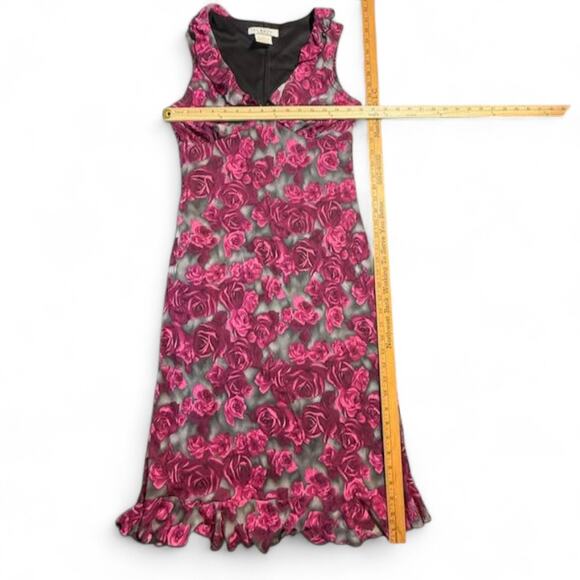 La Belle VTG Y2K Fairy Grunge Floral Romantic Midi Dress Whimsigoth‎ Coquette M - Picture 13 of 14